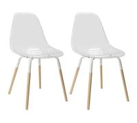 Lot de 4 Chaises - HOME DECO FACTORY - Transparentes - Scandinaves - Blanches
