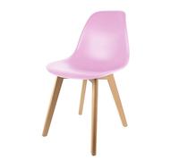 THE HOME DECO FACTORY Chaise scandinave pour Enfant - 30.50 cm x 36.50 cm x 56.50 cm - Polypropylène et hêtre - Rose
