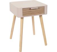 HOME DECO FACTORY - HD7335 - Chevet 1 Tiroir en Bois Rose, Chambre, Table de Nuit