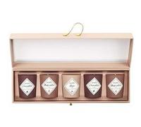 HOME DECO FACTORY – Coffret de 5 bougies parfumées BO5533 – Cire de paraffine, verre, rose 4,5×5 cm