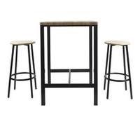 The Home Deco Factory - Ensemble mange debout et 2 tabourets Kalo - Marron et noir - Kalo Marron G