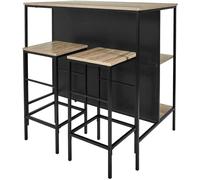 The home deco factory ensemble table îlot + 2 tabourets - Noir