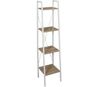 Home deco factory – Étagère 4 planches bois et métal – L. 34 x H. 148 cm – Blanc