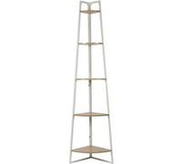 The Home Deco Factory - Etagère d'angle 5 niveaux en bois et métal EDISON - Blanc et marron G