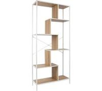 The Home Deco Factory - Etagère en bois et métal EDISON - H. 180 cm - Blanc et marron - EDISON G