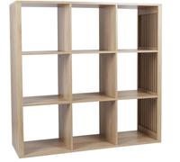 HOME DECO FACTORY – Rangement modulable Klaus – 9 cases, MDF, 102 x 32 x 99 cm – Marron