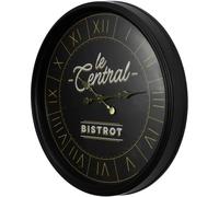 HOME DECO FACTORY - HO0006 Horloge Murale Bistrot Noire - Design Élégant et Lisible - Facile à Installer - Mécanisme à Quartz Fiable - Ø50 cm - pour Cuisine, Salon, Bureau