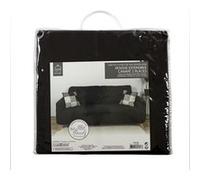 HOME DECO FACTORY - TX8150 Housse Extensible pour Canapé 2 Places - Protection et Style - Textile Lavable en Machine - Dimensions 170 x 80 x 80 cm - Couleur Noire