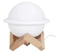 The Home Deco Factory - Lampe ronde avec support en bois Saturne Blanc G