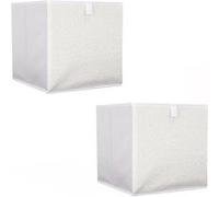 The Home Deco Factory - Lot de 2 cubes de rangement pliable bouclette - 30 x 30 cm - Beige Beige G