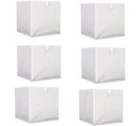 The Home Deco Factory - Lot de 6 cubes de rangement pliable bouclette - 30 x 30 cm - Beige Beige G