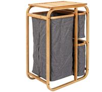 The home deco factory meuble salle de bain 3 paniers bambou - Gris