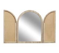 Home Deco Factory - Miroir mural à volets Bali HD0448, mdf et canage, bois marron 60x80 cm