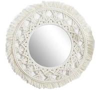 The Home Deco Factory - Miroir rond bohème - Diam 55 Cm - Beige - Bohème Beige G