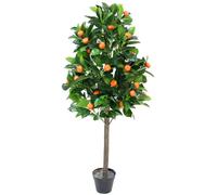 HOME DECO FACTORY - HD8111 Plante Artificielle Oranger H120 cm - Décoration Intérieure Réaliste - Facile d'entretien - Idéale Salon ou Bureau - Vert Marron Orange