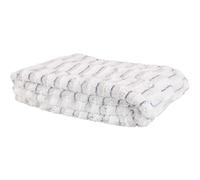 The Home Deco Factory Plaid à carreaux imitation fourrure - Gris clair 140x200