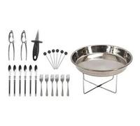 HOME DECO FACTORY - KU6715, Ensemble de 22 pièces en inox pour fruits de mer, Conçu pour les repas festifs et les occasions spéciales, couleur noire, design élégant et durable.