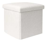 The home deco factory Pouf-coffre carré - Blanc