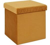 The Home Deco Factory - Pouf coffre pliable en velours Rétro moutarde Moutarde G
