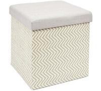 The Home Deco Factory - Pouf coffre pliable tressage Mirage gris Gris G