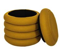 The home deco factory Pouf-coffre rond - Jaune