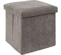 The Home Deco Factory - Pouf de rangement pliable effet côtelé - Taupe - SCOTT G