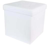 The Home Deco Factory Pouf PU Blanc