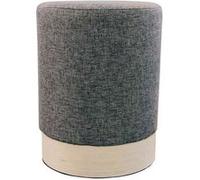 The Home Deco Factory - Pouf scandinave en tissu base bois 30 cm gris anthracite Gris anthracite G
