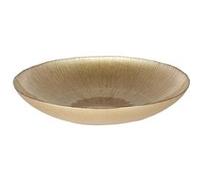 HOME DECO FACTORY - KA6138 Saladier Verre Doré Élégant - Design Raffiné pour Salades, Fruits, Soupes - Facile à Nettoyer - Diamètre 40 cm - Couleur Or