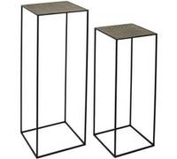 The Home Deco Factory - Sellette en métal martelé Mirage (Lot de 2) Noir G