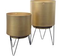 The_home_deco_factory Set de 2 cache-pots sur pieds - Taille unique - Doré