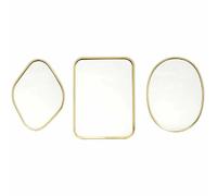 Generique Lot de 3 miroirs Home Deco Factory – Contour doré – 34 cm