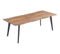 HOME DECO FACTORY - Table Extensible 6 à 8 Personnes - Design Moderne en Fer et Fibre de Bois - Idéale pour Repas en Famille ou Entre Amis - H 75 x L 150/120 x P 86 cm - Collection Forest