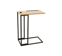 HOME DECO FACTORY - HD6585 - Table Basse Gigogne Noir-Bois avec Compartiment de Rangement - Design Pratique et Élégant - Dimensions 48 x 28 x 62,5 cm - Idée Cadeau