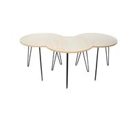 The home deco factory Table d'appoint ronde - Beige et blanc