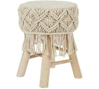 The home deco factory Tabouret bois et tissu - Beige