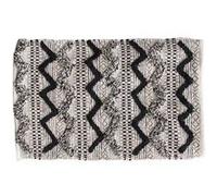 Tapis style ethnique en relief Ajil - 60x90cm - Noir