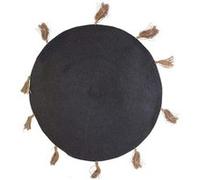 Tapis rond à pompons Happy - Diam. 90 cm - Noir