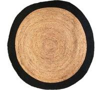 The Home Deco Factory - Tapis rond en jute bord coloré 120 cm noir noir G