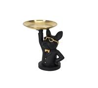 The Home Deco Factory - Vide poche déco bouledogue serveur Noir et doré