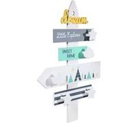 The Home Deco Kids - Décoration murale panneau directionnel avec 4 patères Dream multicolore G
