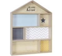 The Home Deco Kids - Etagère maison en bois My little héros Bleu ciel G