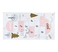 The Home Deco Kids - Tapis jeu enfant en coton 140x70 cm Marelle girly Blanc G
