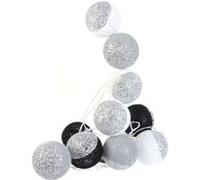 The Home Deco Light - Guirlande lumineuse boules pailletées 10 leds noir, argent Noir, Argent G