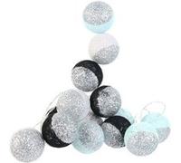 The Home Deco Light - Guirlande lumineuse boules pailletées 16 leds noir, bleu Noir, Bleu G