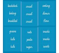 The Home Edit by iDesign 18 étiquettes transparentes pré-imprimées en écriture manuscrite pour le garde-manger