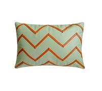 The HomeCentric Décoratif Menthe Verte Housse de Coussin Lombaire, 30 x 40 cm Faux Cuir Coussin, Housse de Coussin avec Ruban en Similicuir, Géométrique Coussin, Moderne - Rosalind