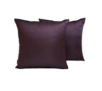 The HomeCentric Décoratif Prune foncée Housse de Coussin Lombaire Lot de 2, 35x50 cm Art Soie Housse de Coussin Simple et Solide Housse de Coussin oblongue, Moderne - Dark Plum Luxury