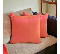The HomeCentric Décoratif Rose et Jaune Housses de Coussin Lot de 2, 40x40 cm Soie Coussin Solide, Housse de Coussin, Solide Coussin, Moderne Housses de Coussin - Pink Yellow Luxury