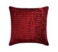 The HomeCentric Décoratif Rouge Oreiller, 35 x 35 cm Satin Coussin, Housse de Coussin avec Texturé et nervuré, Couleur Unie Coussin, Moderne Oreiller - Lustrous Folds